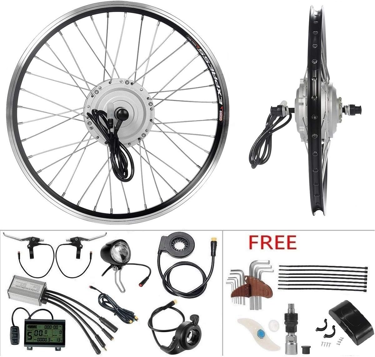 YOSE POWER 20'' Front Wheel Electric Bicycle Motor Kit with LCD Display EBike Conversion kit YOSE POWER 20'' Front Wheel Electric Bicycle Motor Kit with LCD Display EBike Conversion kit