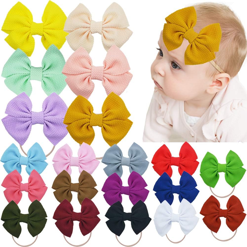 20PCS Baby Girls Hair Bow Accessories Pinwheel Hair Band Hair Clip for Infants Toddlers by JIAHANG