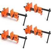 Y&amp;Y Decor 4 Pack 1/2 Inch Pipe Clamps - Heavy Duty Wood Gluing Clamps for Woodworking, Cast Iron, Strong Clamping Power