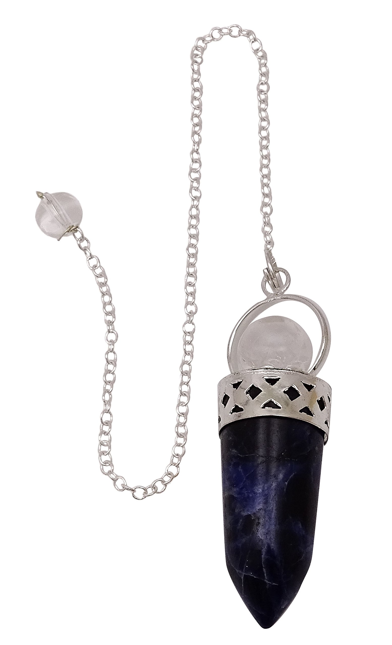 Harmonize Blue Lapis Lazuli Gemstone Bullet Pendulum Dowsing Beginner Energy Generator Reiki Healing Crystal