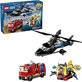 LEGO City Helicopter, Fire Truck & Submarine Remix Kids Toy - 3 Building Toys in 1 for Boys and Girls, Ages 7+ - Gift Idea fo