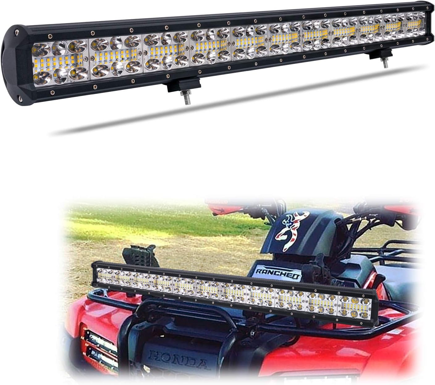 30inch LED Light Bar, YvooneAuto Quad Row Off Road Light