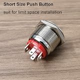 Gebildet 19mm 20A Blue LED Latching Stainless Steel Push Button Switch view 3