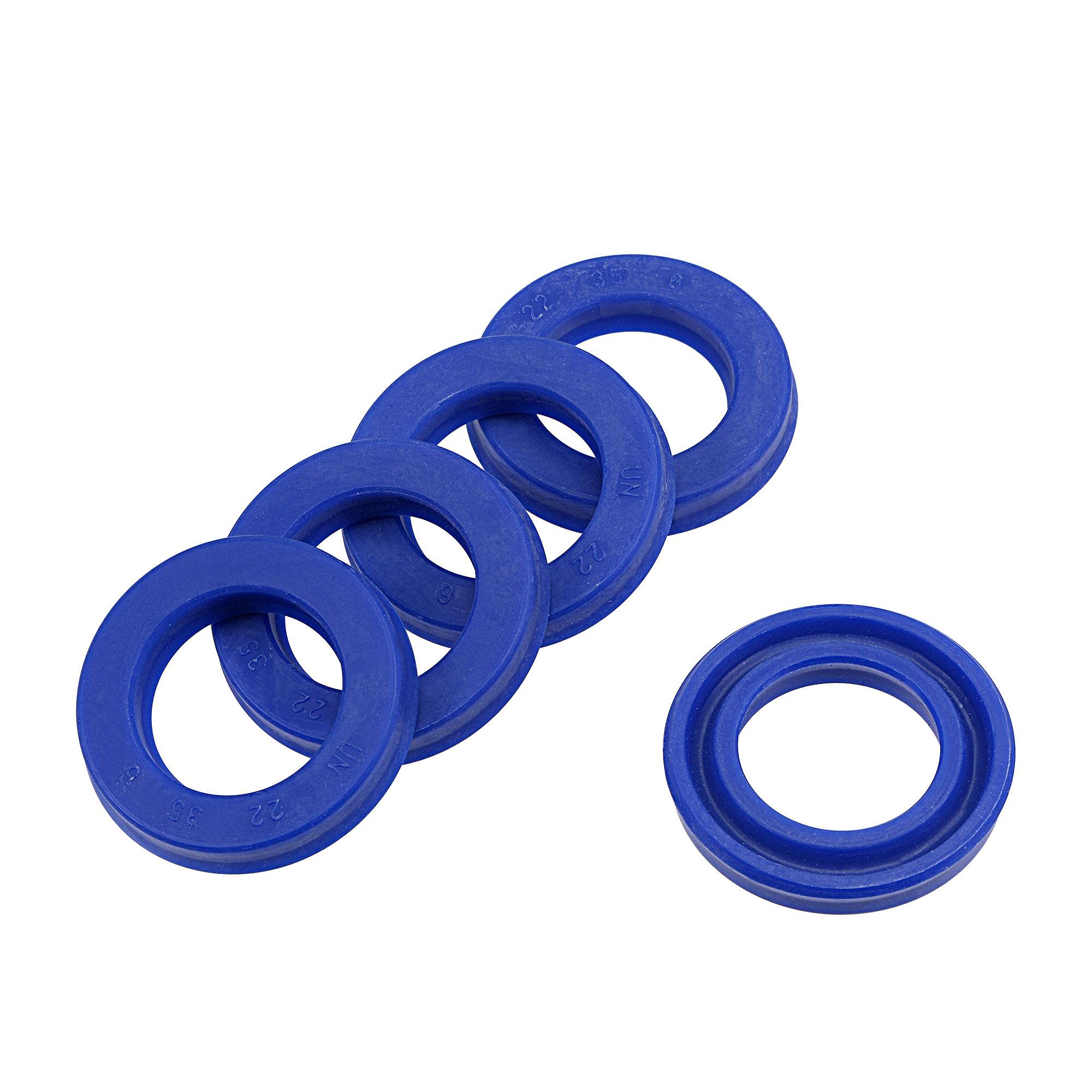 sourcing map UN Radial Shaft Seal 22mm ID x 35mm OD x 6mm Width PU Oil Seal, Blue Pack of 5 — image 1