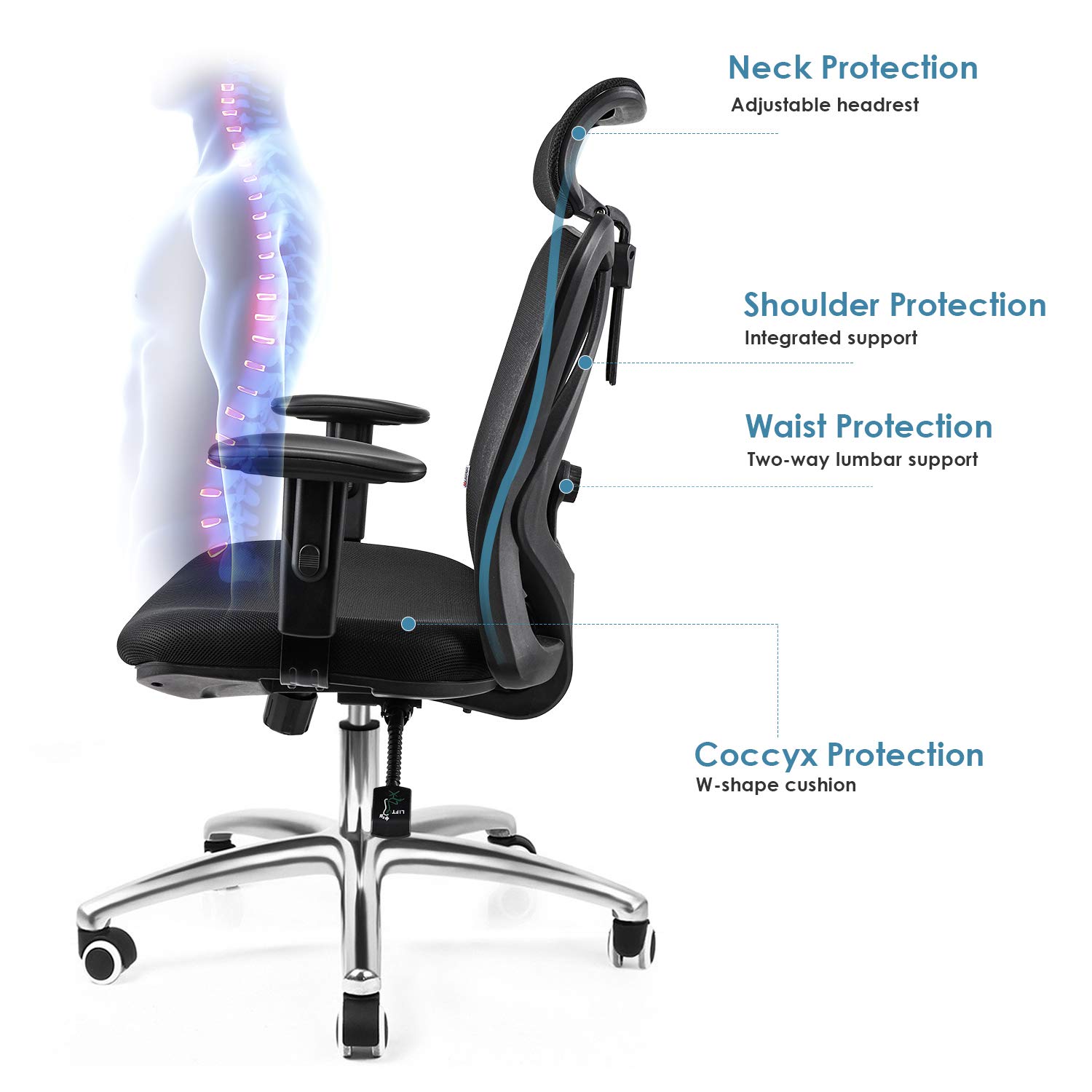 integrated adjustable lumbar support