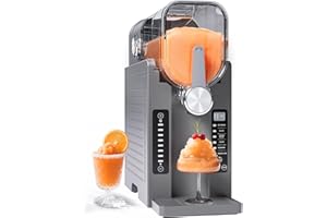 CHIVALZ Slush Machine, Frozen Drink Machine, No Ice Needed, 12H Pre-Scheduling, LED Display, Self-Cleaning, Makes Slushies, Milkshakes, Frappés & Cocktail, AD03, Black, 6 Preset Programs +1 Pack