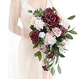 Ling's Moment Burgundy Cascading Bridal