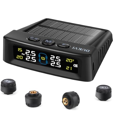 Shkalacar Tire Pressure Onitoring Syste, Wireless Solar Tire With LCD