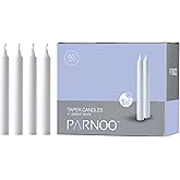 White Taper Candles - Set of 60 Dripless Chimes Candles - 4 inch Tall, 1/2 inch Diameter - 1.5 Hour Clean Burn