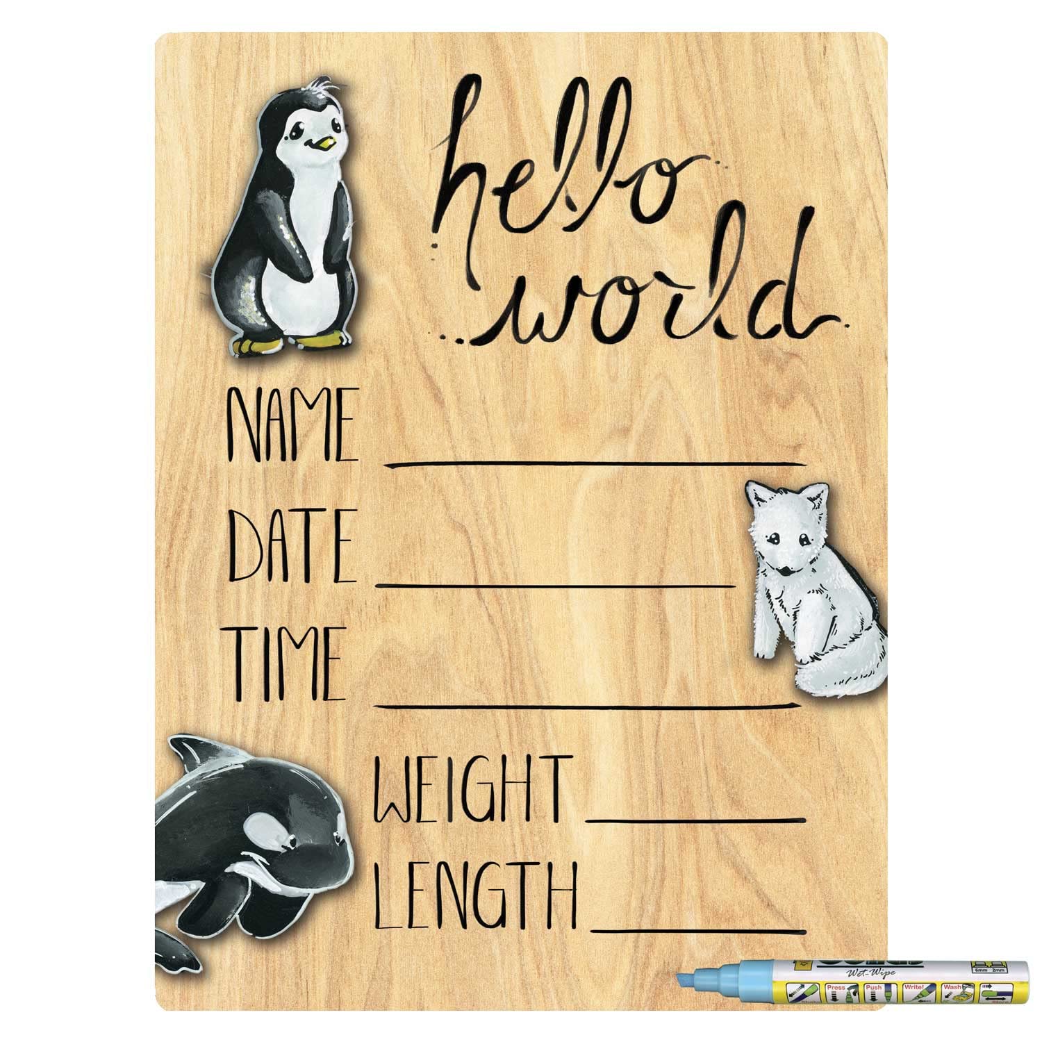 Cohas Hello World Newborn Baby Announcement Printed
