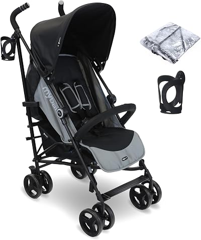 My Babiie MB02 Plus Stroller Birth to 4 Years Black & Grey