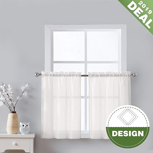 Amazon Com Fmfunctex 24 Tier Curtains For Windows Ivory Sheer