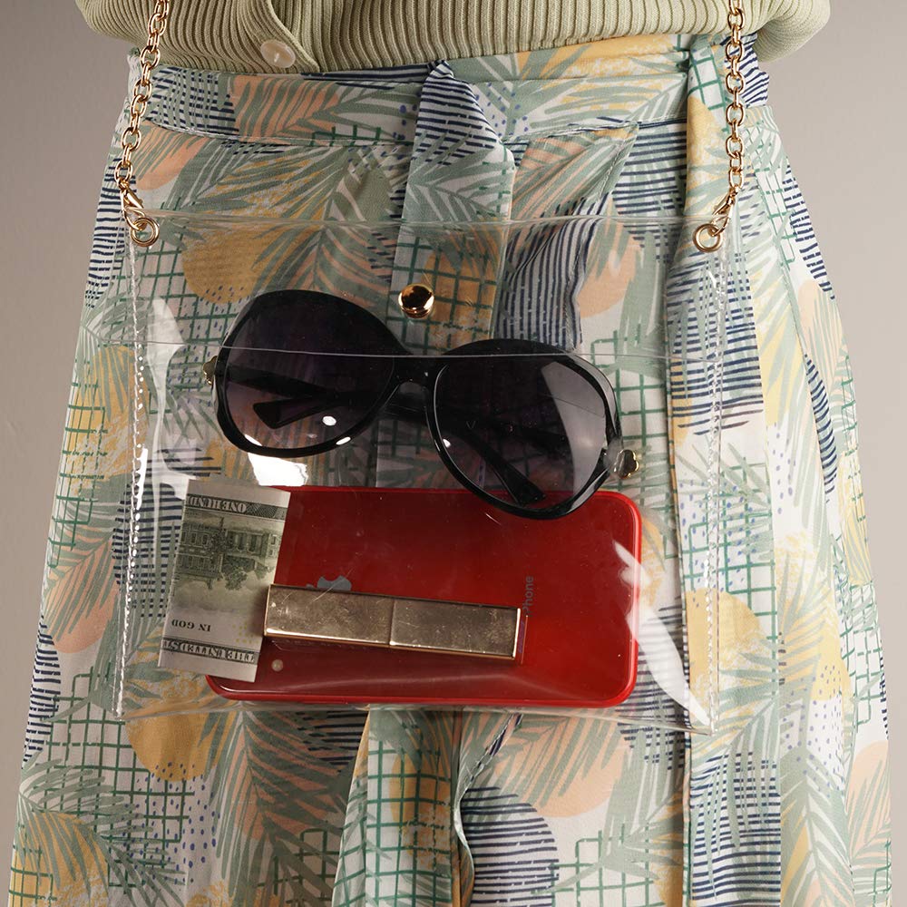 Y&R Direct Clear Bag Women\'s PVC Transparent Cross Body Purse Clutch Messenger Handbag Tote Shoulder Bag (clear-new)