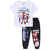 Marvel Spidey and His Amazing Friends Boys Short Sleeve T-Shirt and Pants Set for Toddler and Big Kids