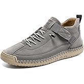 ENOEGMSD Women's Hand Stitching Chukka Ankle Boots Casual Elastic Lace Up Slip-On Walking Shoes Retro Suede Lightweight Outdoor Sports Sneakers for Hiking Trailing Driving