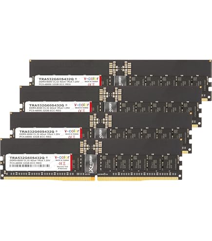 V-Color DDR5 128GB (32GBx4) 6400MHz CL32 Overclocking R-DIMM