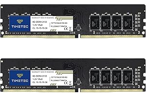 Timetec 16GB KIT(2x8GB) DDR4 2133MHz PC4-17000 Non-ECC Unbuffered 1.2V CL15 1Rx8 Single Rank 288 Pin UDIMM Desktop PC Compute