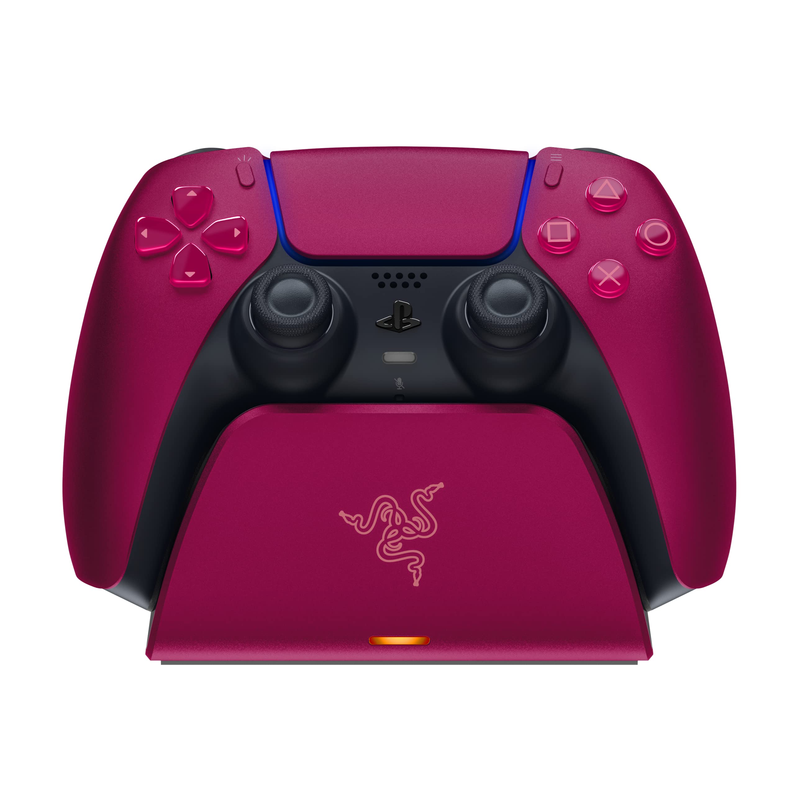 Razer Universal Quick Charging Stand - for PlayStation 5 DualSense Controller (Quick Charge, Curved Cradle Design, Powered by USB, One-Handed Navigation) Cosmic Red
