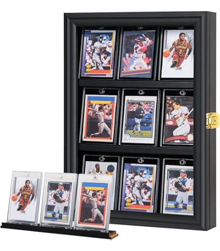 Amazon.com: Grintus Baseball Card Display Case 24 Graded Sport Card Display  Case Wall Mount with Clear View and UV Protection Acrylic Door for Baseball  Football Basketball Hockey Trading Card Collection, Black :
