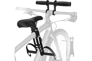 BicycleStore Bike Seat for Kids with Handlebar, Front Mounted Child Bicycle Seats with Foot Pedals Attachment Detachable Parent-Child Kid Cycling Accessories Compatible with Adult Mountain Bike MTB