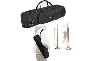 HKSICHENGKEJI Trumpet Case Trumpet Carrying Bag Trumpet Backpack Waterproof Thick Padded Trumpet Gig Bag Adjustable Shoulder Straps Musical Instrument Case Bag Portable Trumpet Holder Musical Bag Trumpet Accessory