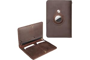 XGUO Full Grain Leather Passport Holder for Travel,Bifold Passport Cover for Men Women with Card Slots,Snap Desgin Travel Pas