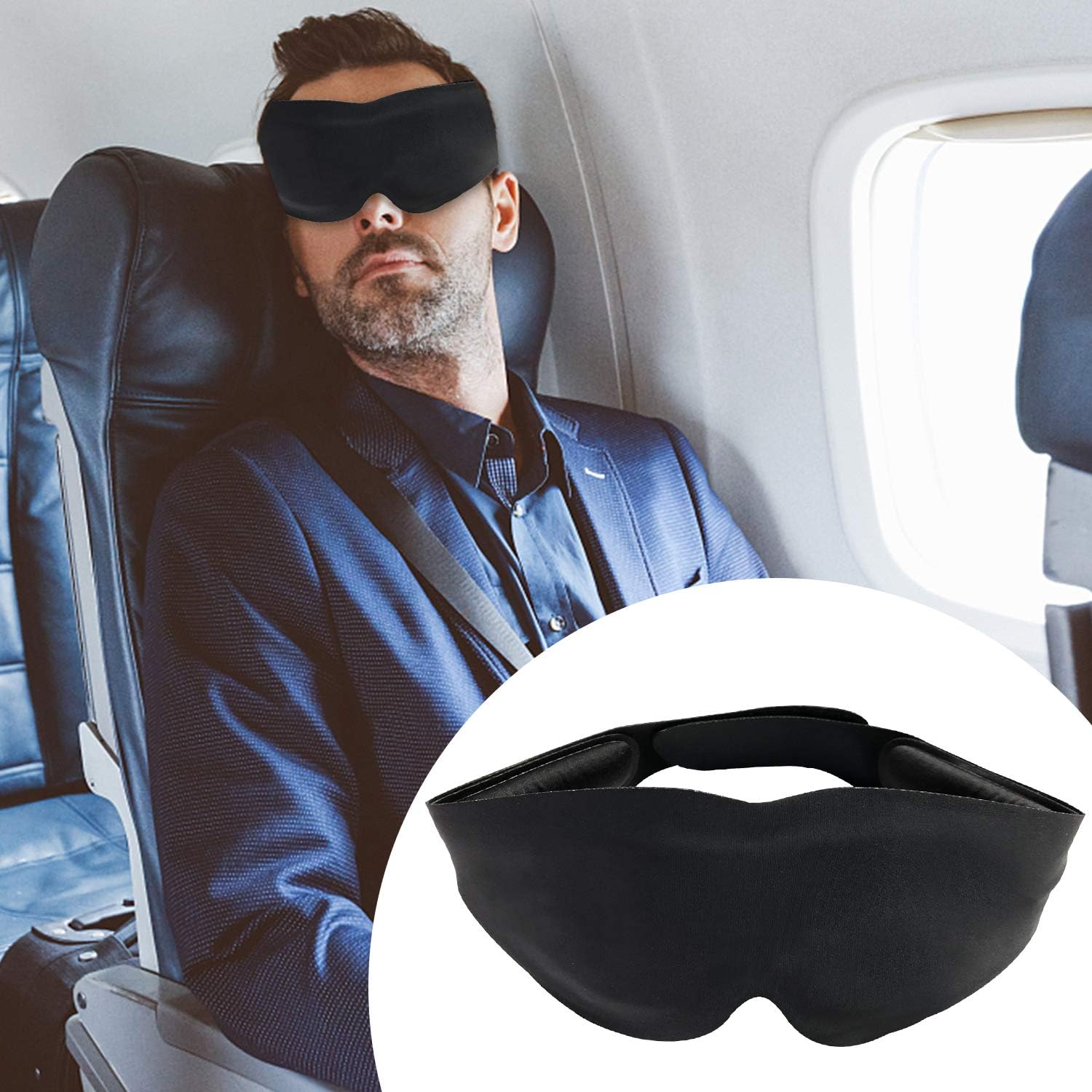 Sleep Eye Mask -3D Eye Mask Adjustable Temperature Electric Heated Graphene Eye Mask USB Eye Mask for Dry, Tired, Puffy Eyes(Power Unit Not Included)