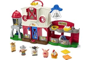 Fisher-Price Little People Toddler Learning Toy Caring For Animals Farm Interactive Playset With Smart Stages For Ages 1+ Years