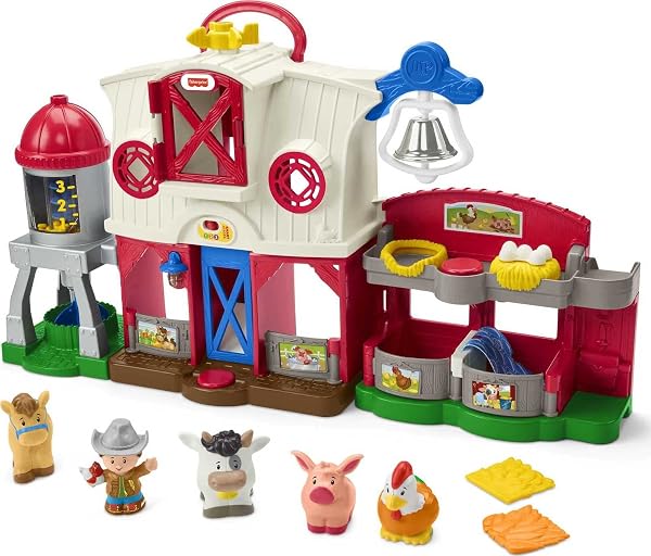 Fisher-Price Little People Caring for Animals Farm Electronic Interactive playset with Smart Stages Learning Songs for Toddle