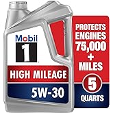 Mobil 1 High Mileage Full Synthetic Motor Oil 5W-30, 5 Quart