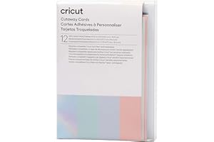 Cricut Cutaway Cards R40, Intricately Design Birthday Cards, Thank You Cards, Custom Greeting Cards, Holographic Backer, Compatible with Cricut Joy/Maker/Explore Machines, Pastel Sampler (12 ct)