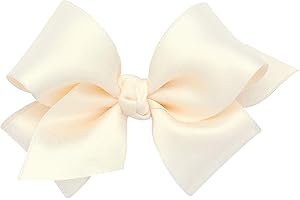 Wee Ones Girls' Classic French Satin Hair Bow on a WeeStay Clip with a Knot Wrap Center, Multiple Colors and Bow Sizes for Any Hair Styles