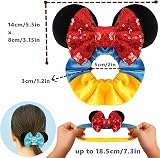 MiDoDo 6 Pack Velvet Mouse Ears Bows Hair Scrunchies Hair Ties view 3