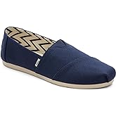 TOMS Women's Alpargata Recycled Cotton Canvas Slip On Sneaker Navy Recycled Cotton Canvas