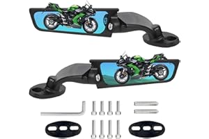 Scillky Motorcycle Mirrors Blue Anti-Glare Stealth Wind Wing Side Rearview Mirrors for Kawasaki Ninja 650 500 400 300 ZX14R ZX10R ZX6R ZX4RR Suzuki GSXR 1000 750 600 Honda CBR1000RR CBR500R CBR300R