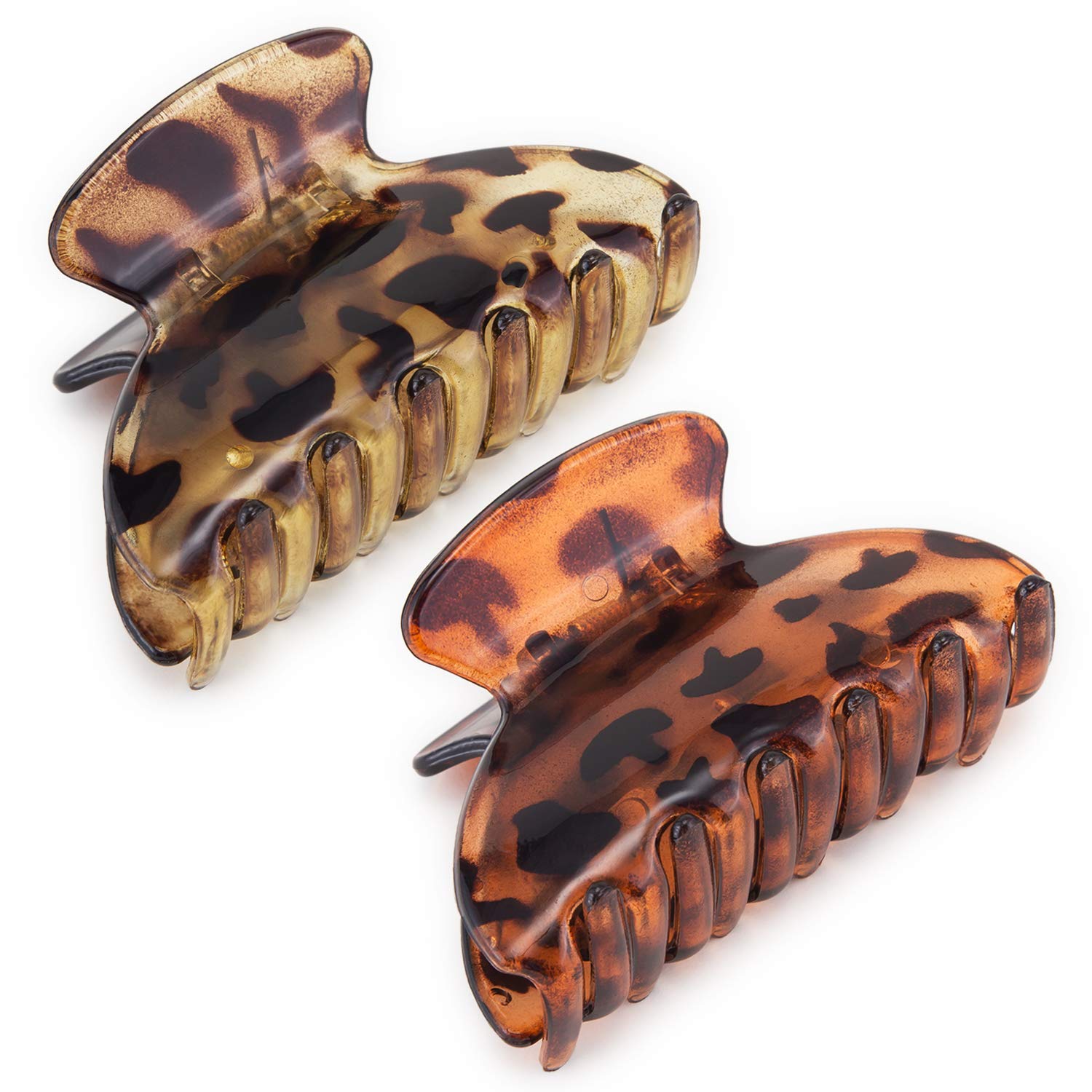 Boobeen 2 Pack Hair Claw - Leopard print Large Hair Claw - Clips Hair Catch Barrette Jaw Clamp for Women - Fashion Accessories for Women Girls (Q2-Leopard) : Beauty