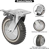 Lesolar 4x 8" Heavy Duty Castors 200mm Rubber Swivel Wheel 1400kg Load 2 Fixed view 3