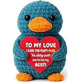 AVBODA Mini Anniversary Romantic Gifts for Him Her Boyfriend Girlfriend Couples to My Love Handmade Crochet Platypus for Valentine’s Birthday Gifts for Men Women Husband Wife I Love You Gift