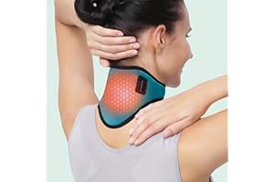 Electric Heating Neck Brace Adjustable Cervical Support Portable Neck Strap for Home Office Travel Posture Comfort, Blue