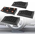 OULEME Low Profile Car Service Ramp - 4 Pack with Anti-Slip Pads for Lift Maintenance and Oil Changes, Low-Chassis Car Tire Ramps for Jack Support