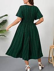 RWJ Women's Plus Size Maxi Dress Flutter Casual V