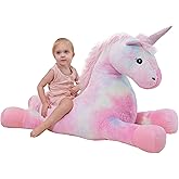 GADXV 44 inch Pink Unicorn Stuffed Animal, Giant Stuffed Unicorn Plush, Large Unicorn Stuffed Animal for Girls Big Pink Plush Birthday, Christmas