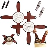 FOGMHU 4-Handle Silicone Bread Sling for Round Sourdough Bread – 2-Pack Non-Stick Heat-Resistant Dutch Oven Liners, Reusable Baking Mat & Parchment Paper Alternative