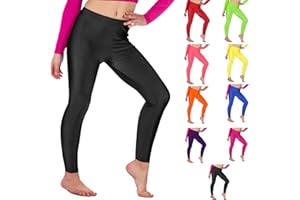 Re Tech UK - Shiny Girls Leggings for Gymnastics/Dance - Kids Leggings - Stretchy Fabric Footless Toddler Athletic Youth