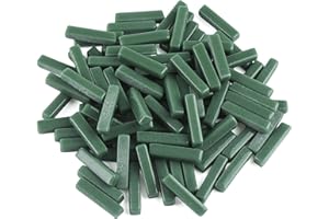 Youway Style Mosaic Tiles for Crafts Bulk,150g Mosaic Glass Pieces,Green Strips Shapes Glass Tiles for Crafts,Mosaic Kits for Adults,Glass Mosaic Garden Kit(Dark Green)