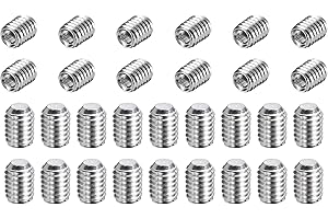MECCANIXITY 50 Pcs M6-1 x 8mm Grub Screws, 304 Stainless Steel Cup Point Allen Head Screws Internal Hex Socket Drive for Bath