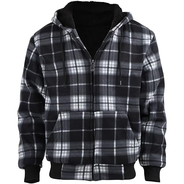 Dickies Fleece Hooded Flannel Shirt Jacket with Hydroshield, BLACK