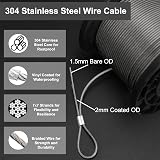 TooTaci Garden Wire 60M 2mm Stainless Steel 7x7 PVC Coated Kit view 2