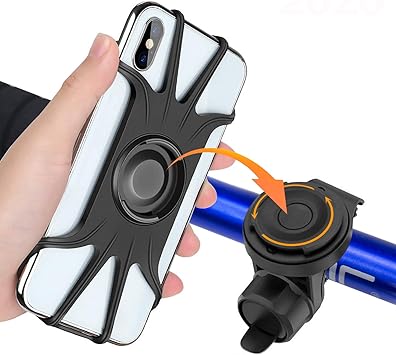 Amazon 自転車ホルダー快速取外し最新版 スマホホルダー 携帯自由取り外し 360度回転 4 6 5インチ 取り付け簡単 Iphone Android全機種対応 自転車 バイク ブラック Huhka アクセサリーホルダー