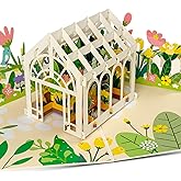 3D Greenhouse Garden Pop Up Cards - Birthday, Thank You, Anniversary, Get Well Card Ideal Gift for Mom, Wife, Grandma, Daughter with Blank Notecard, Envelope, Sealing Stickers and Wishing Cards